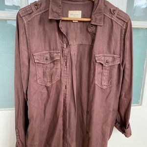 Mauve American Eagle Button-Down